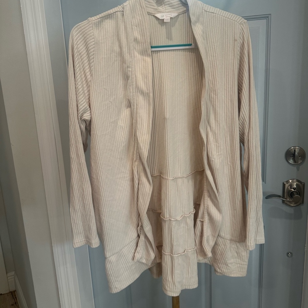 Striped Open Front Cardigan